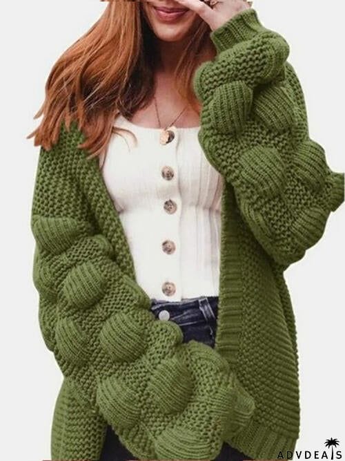 Open Front Long Sleeve Cardigan