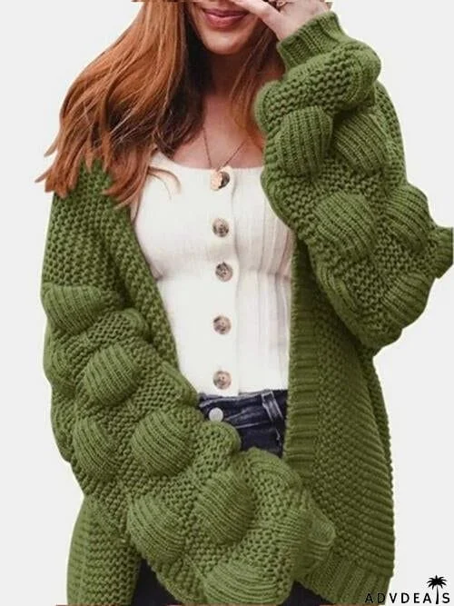 Open Front Long Sleeve Cardigan