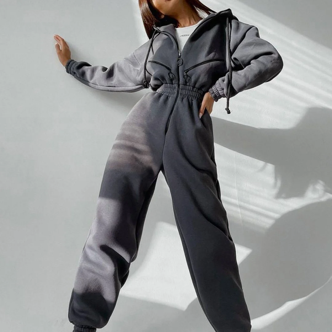 Women's Athletic Hooded Jumpsuit