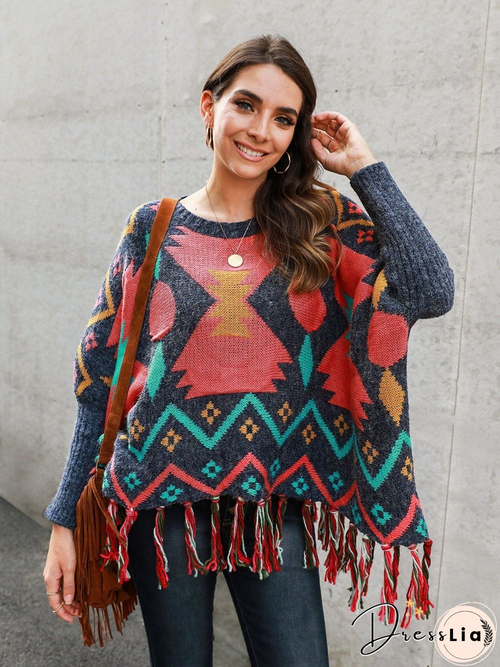 Shift Long Sleeve Tribal Boho Sweater