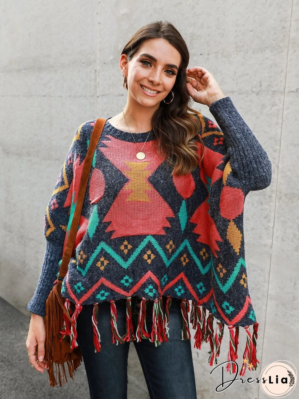 Shift Long Sleeve Tribal Boho Sweater
