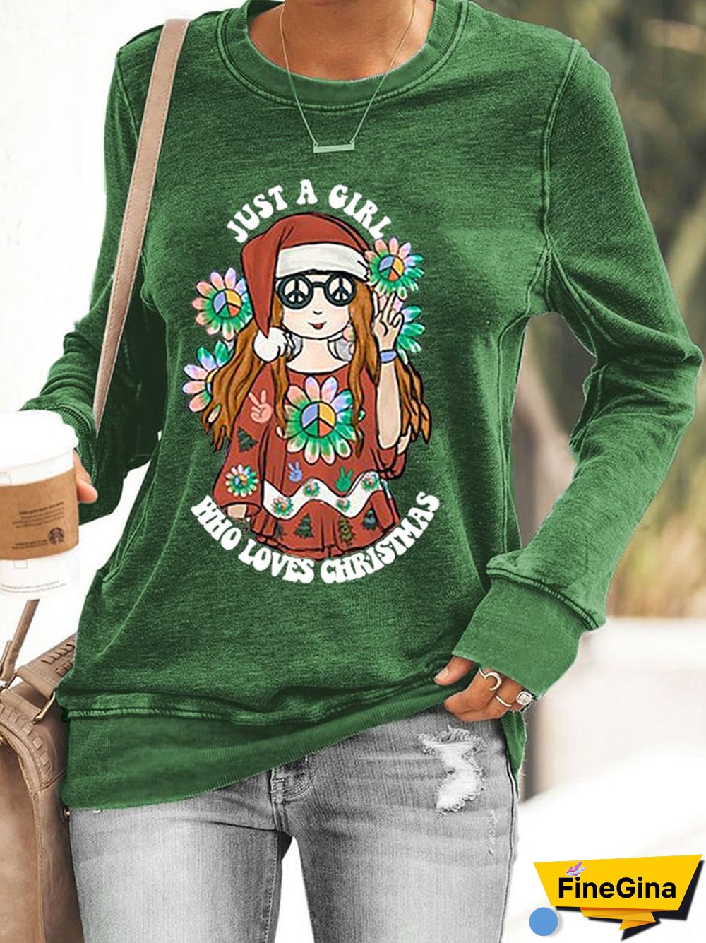 Women's Just A Girl Who Loves Christmas Casual Sweatshirt