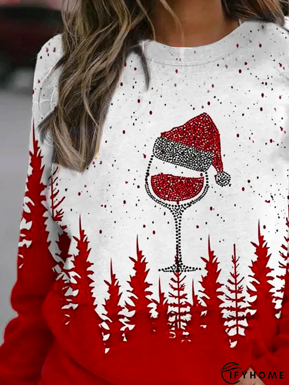 Loose Casual Crew Neck Christmas Sweatshirt | IFYHOME