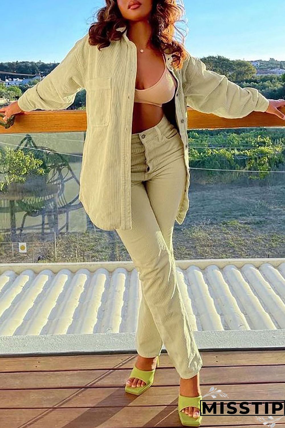 Burgundy Casual Solid Patchwork Buckle Turndown Collar Long Sleeve Two Pieces