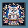 5D bricolage partiel forme sp&eacute;ciale foret diamant peinture kit hibou d&eacute;coration 30x30cm