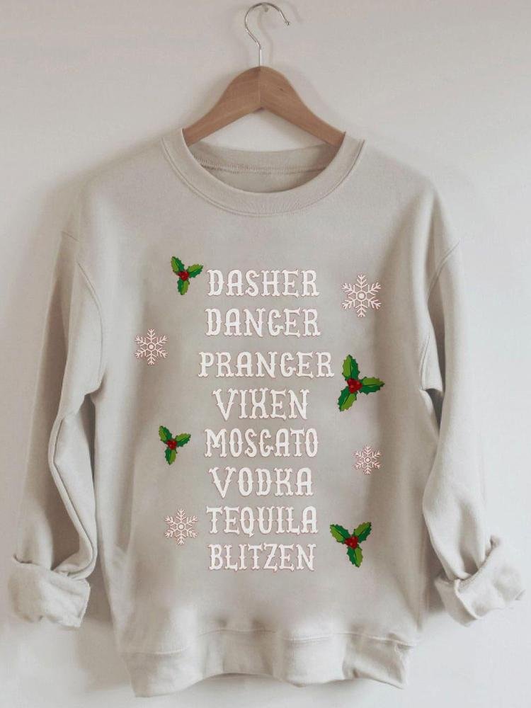 Women's Letter Printed Long Sleeve Round Neck Sweatershirt