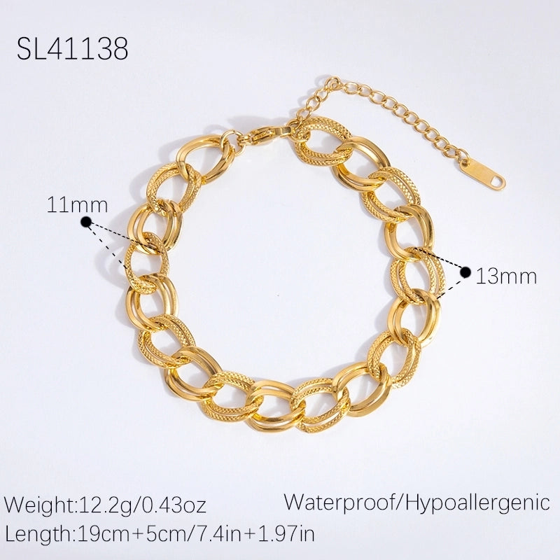 Elegant Vintage Style French Style Geometric Solid Color 304 Stainless Steel Bracelets In Bulk