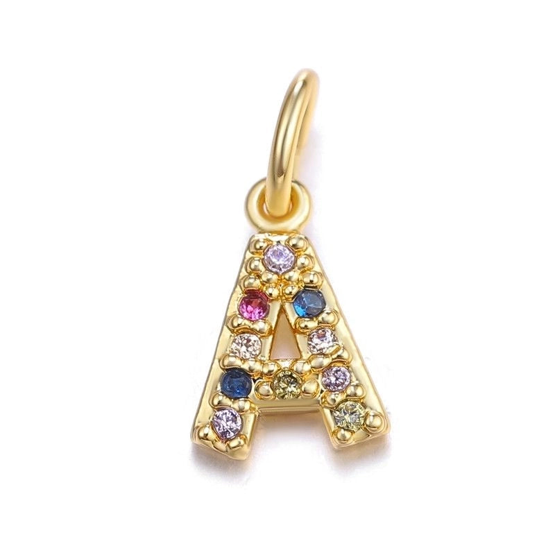 1 Piece Copper Zircon Letter Pendant Jewelry Accessories