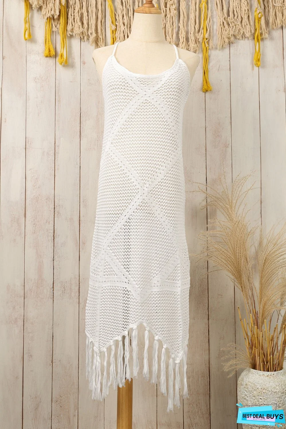 Hollow Tasseled Beach Dress