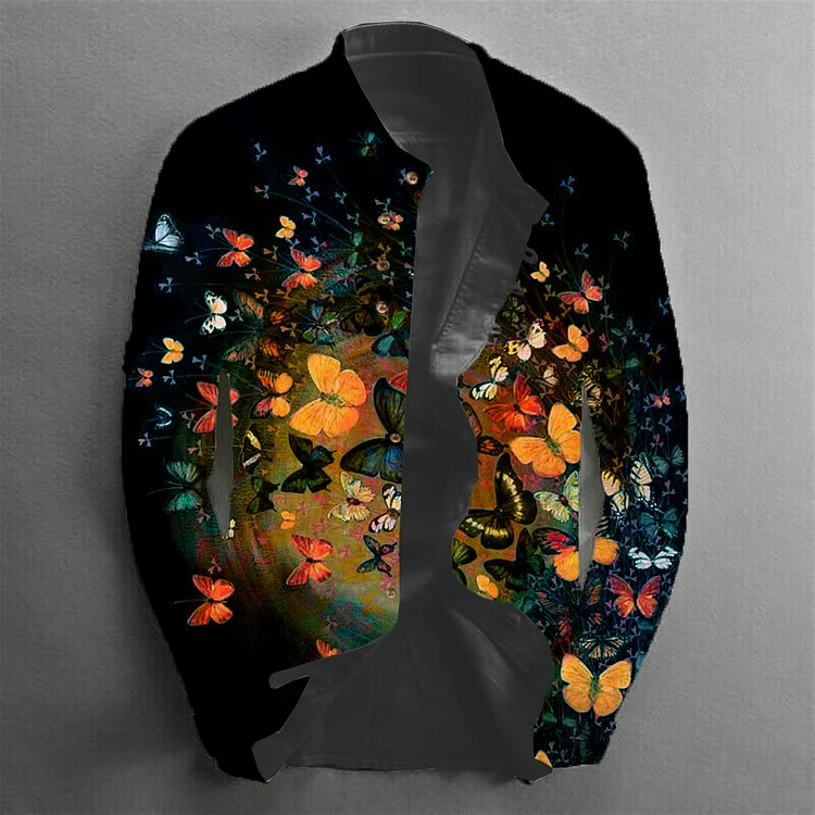 Pre-sale Men's casual butterfly print shirt