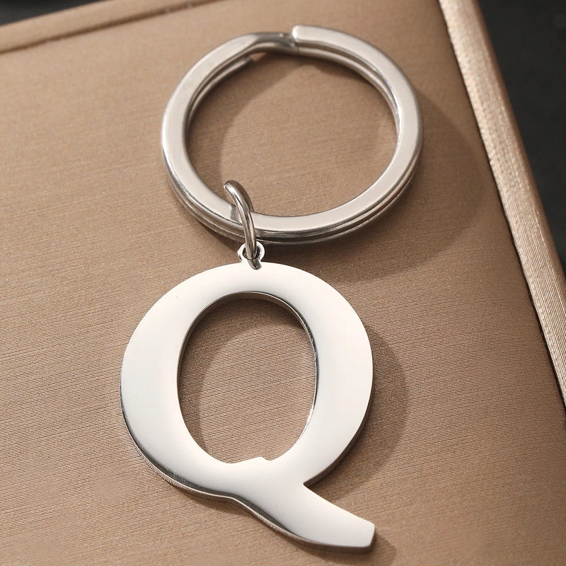 Basic Minimalist Letter 304 Stainless Steel Polishing Unisex Bag Pendant Keychain