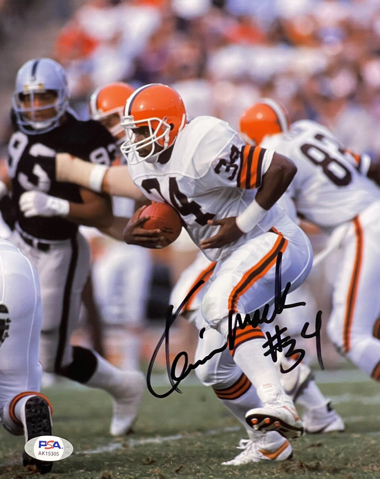 Kevin Mack Signed Autographed Cleveland Browns 8x10 Photo Poster painting PSA/DNA