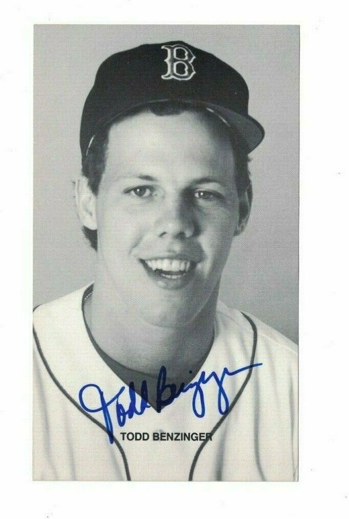 Todd Benzinger Boston Red Sox Signed 3 1/2 x 6