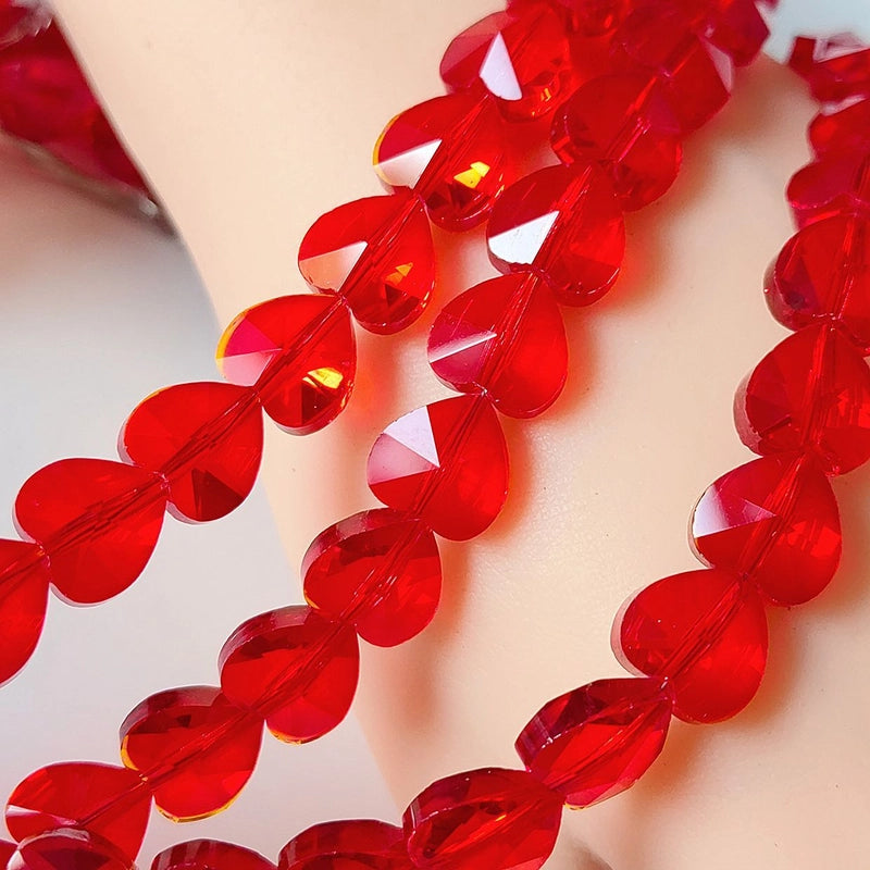 10 PCS/Package 14mm Diameter 10mm Glass Heart Shape Jewelry Accessories