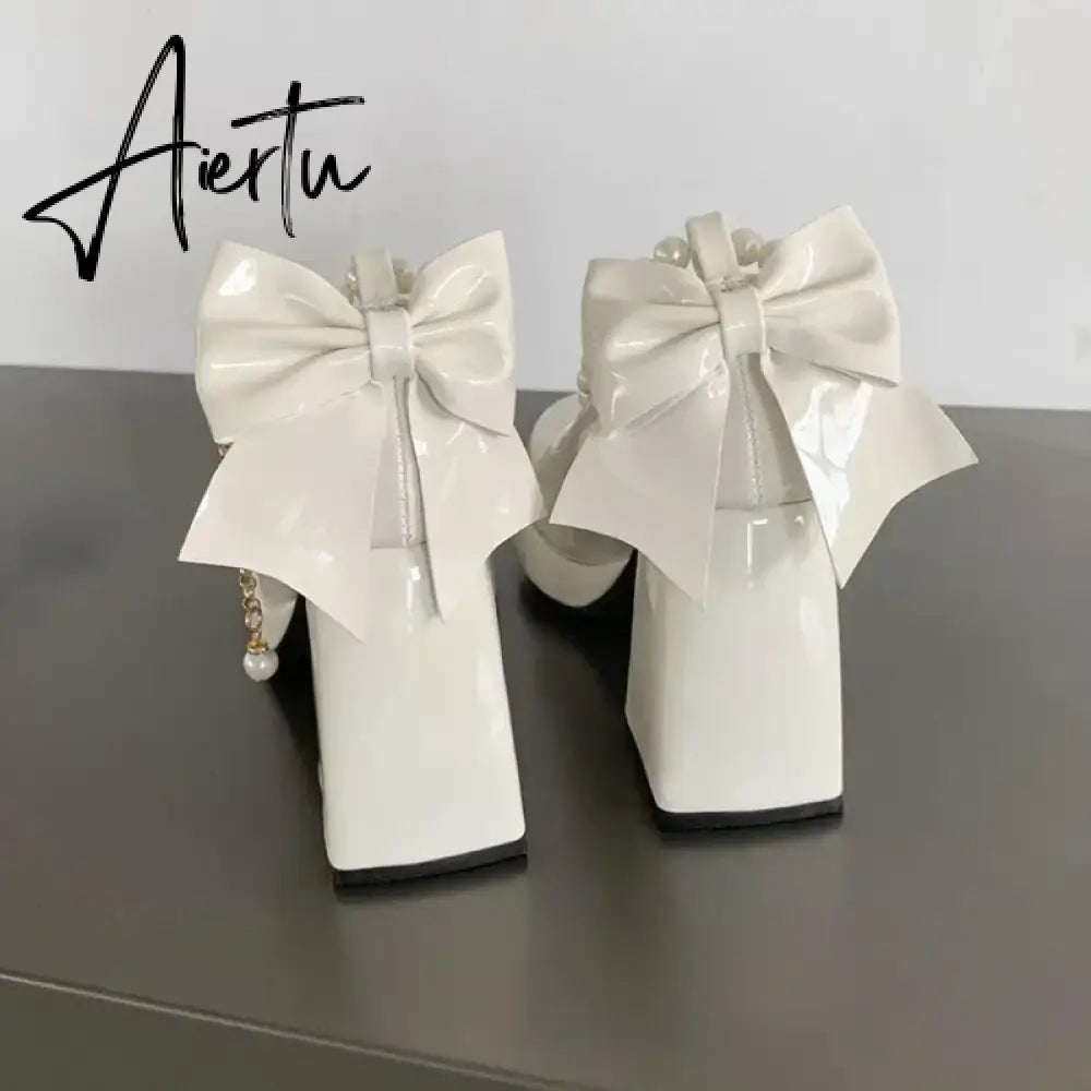 Aiertu Women's Shoes  New Fashion Pu Leather Women's High Heels Party Wedding Shoes Aiertu
