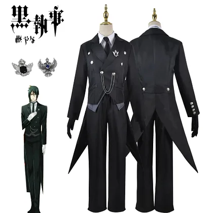 [Wetrose] In Stock Black Butler Sebasuchan Mikaerisu Cosplay Costume Lackey Servant Anime Full Set Halloween