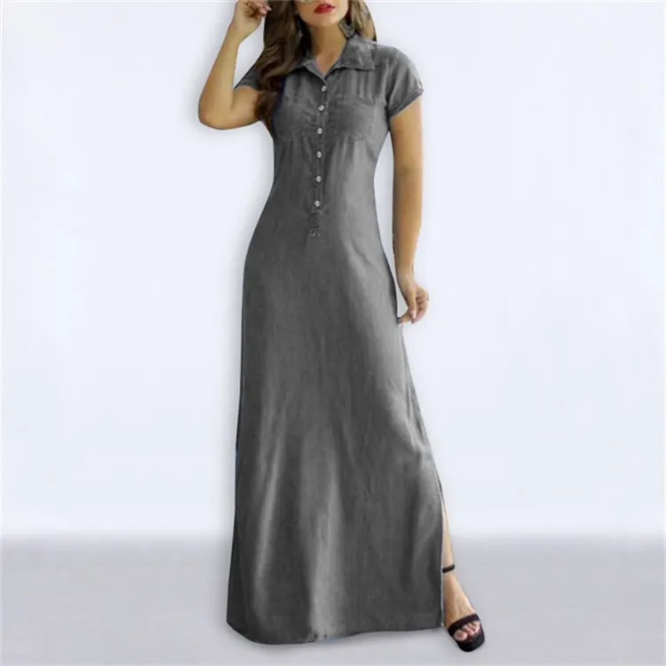 Churchf Churchf New Dress Plus Size Casual Denim Dress