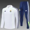 Real Madrid 25-26 1/4 Zip Tracksuit White Retro Version Chandal