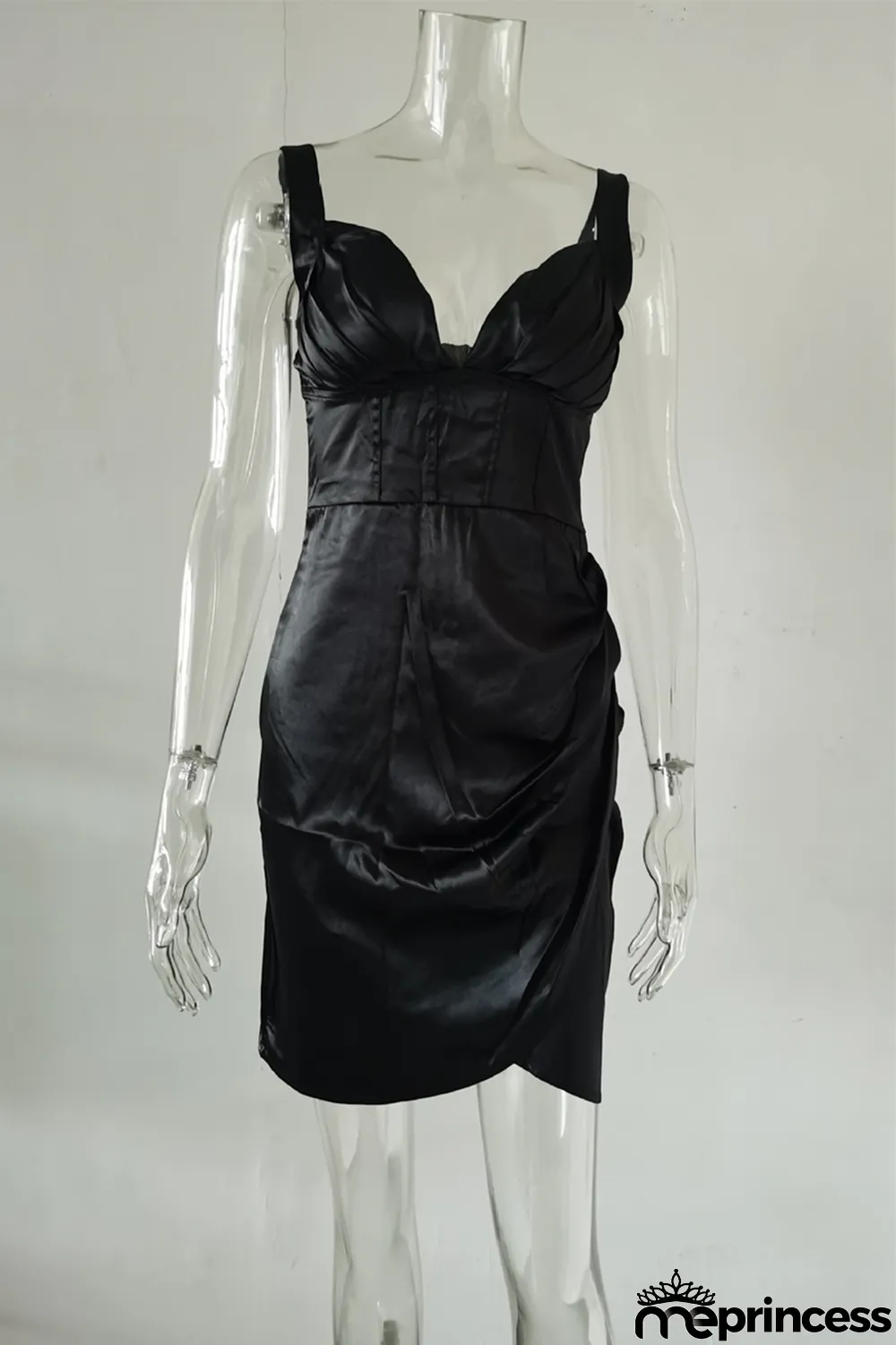 Champagne Fashion Sexy Solid Patchwork Backless V Neck Sling Dress