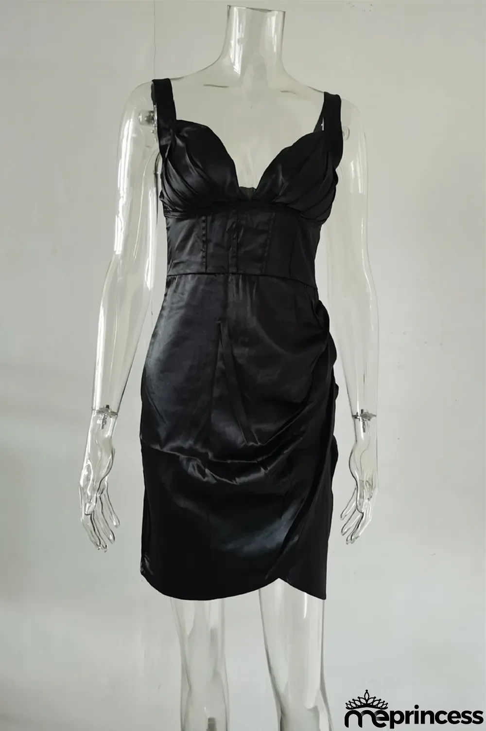 Champagne Fashion Sexy Solid Patchwork Backless V Neck Sling Dress