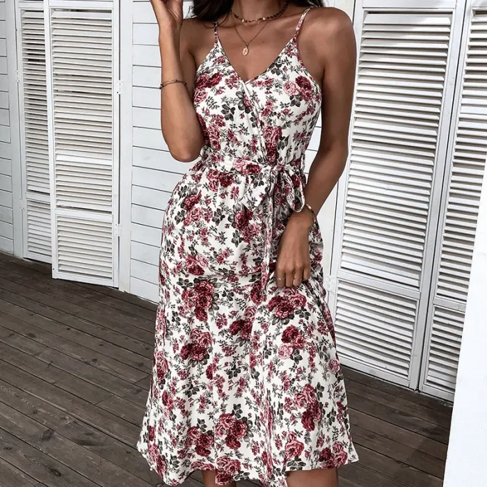 Women's Fashion Casual Floral Sexy Elegant Mid Dress