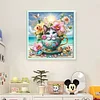 【Limited Stock Sale】Cat In A Teacup-14CT Stamped Cross Stitch 40*40cm/15.75*15.75in