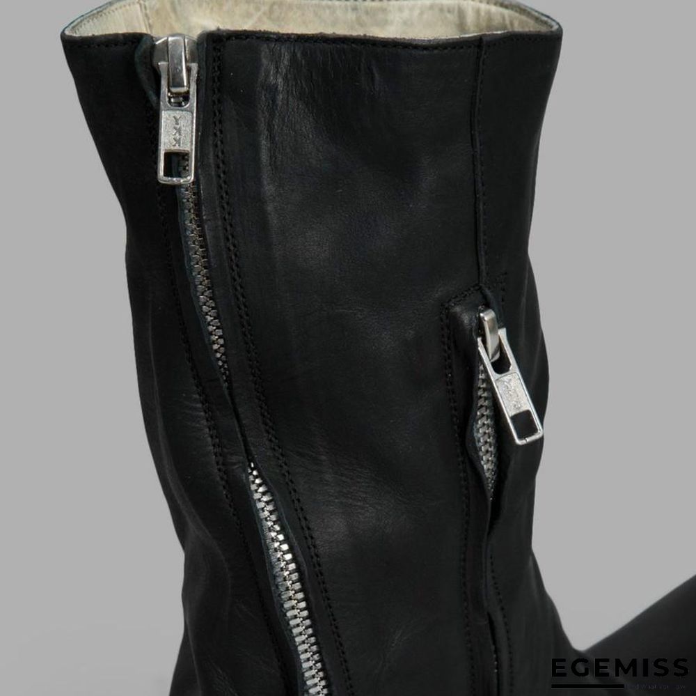 Men's Retro Handmade Leather Cowboy Boots | EGEMISS