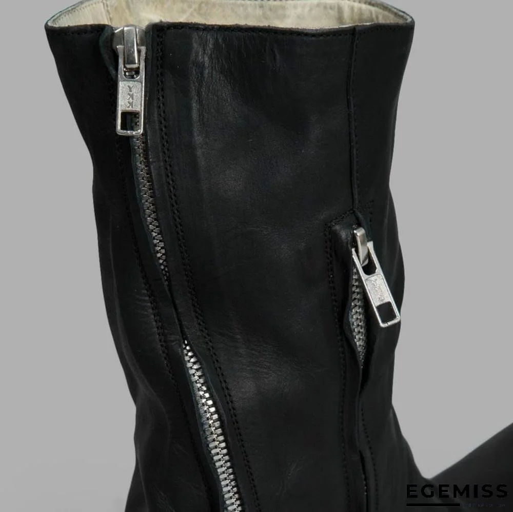 Men's Retro Handmade Leather Cowboy Boots | EGEMISS