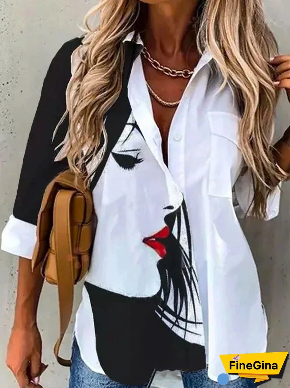 Beautiful Women Printed White Shirt