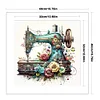 (Stamped/Counted) Retro Floral Sewing Machine - 14CT/18CT Cross Stitch 40*40cm/15.75*15.75in