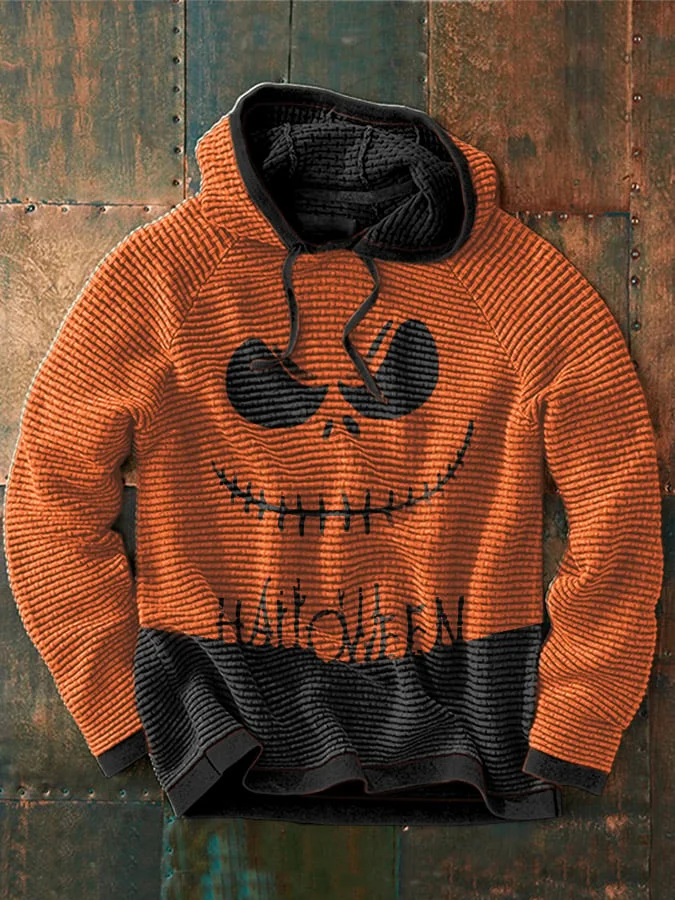 Men's Halloween Print Casual Hooded Sweatshirt