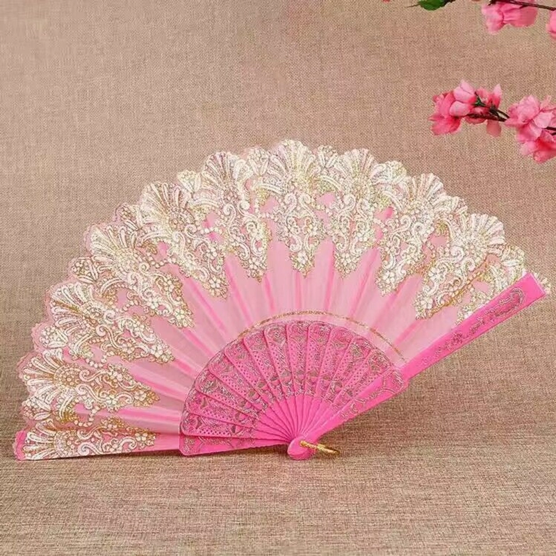 Single Flower Folding Fan Chinese Style Fan Dance Fan Wing Chun Fan Plastic Hanfu Fan European Style Fan Folding Fan