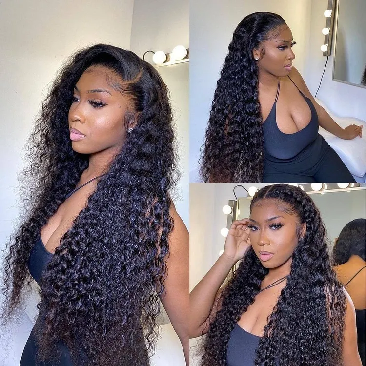 Curly Pre-Made Hairline 360 Lace Frontal Ponytail Wig display picture 1