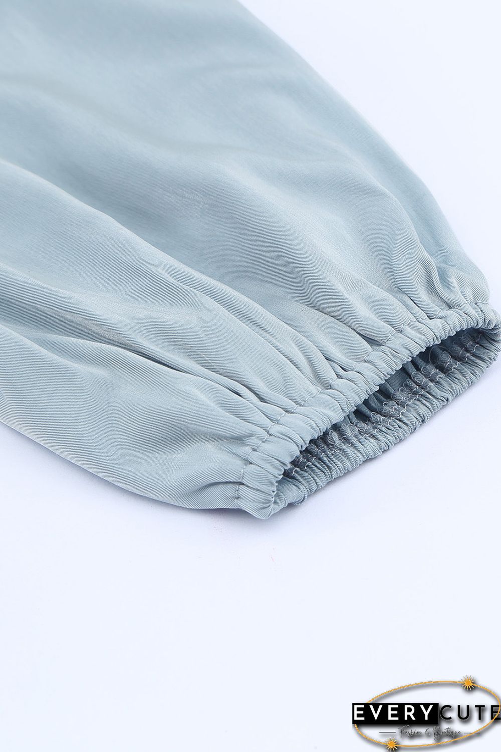 Sky Blue Puff Sleeve Smocked Top