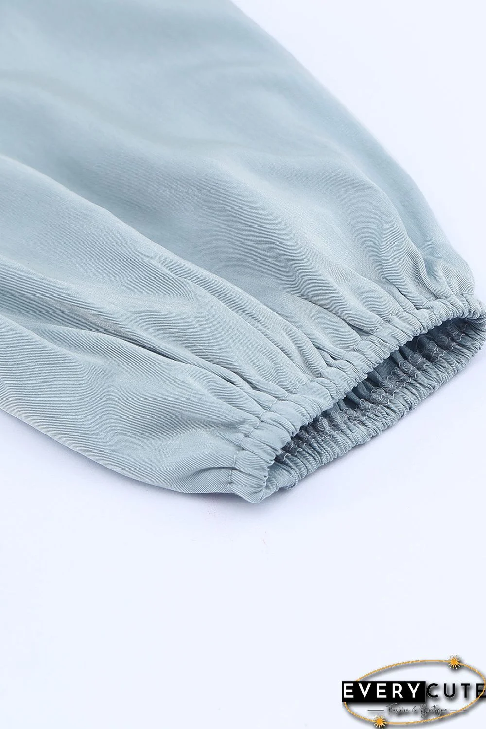 Sky Blue Puff Sleeve Smocked Top