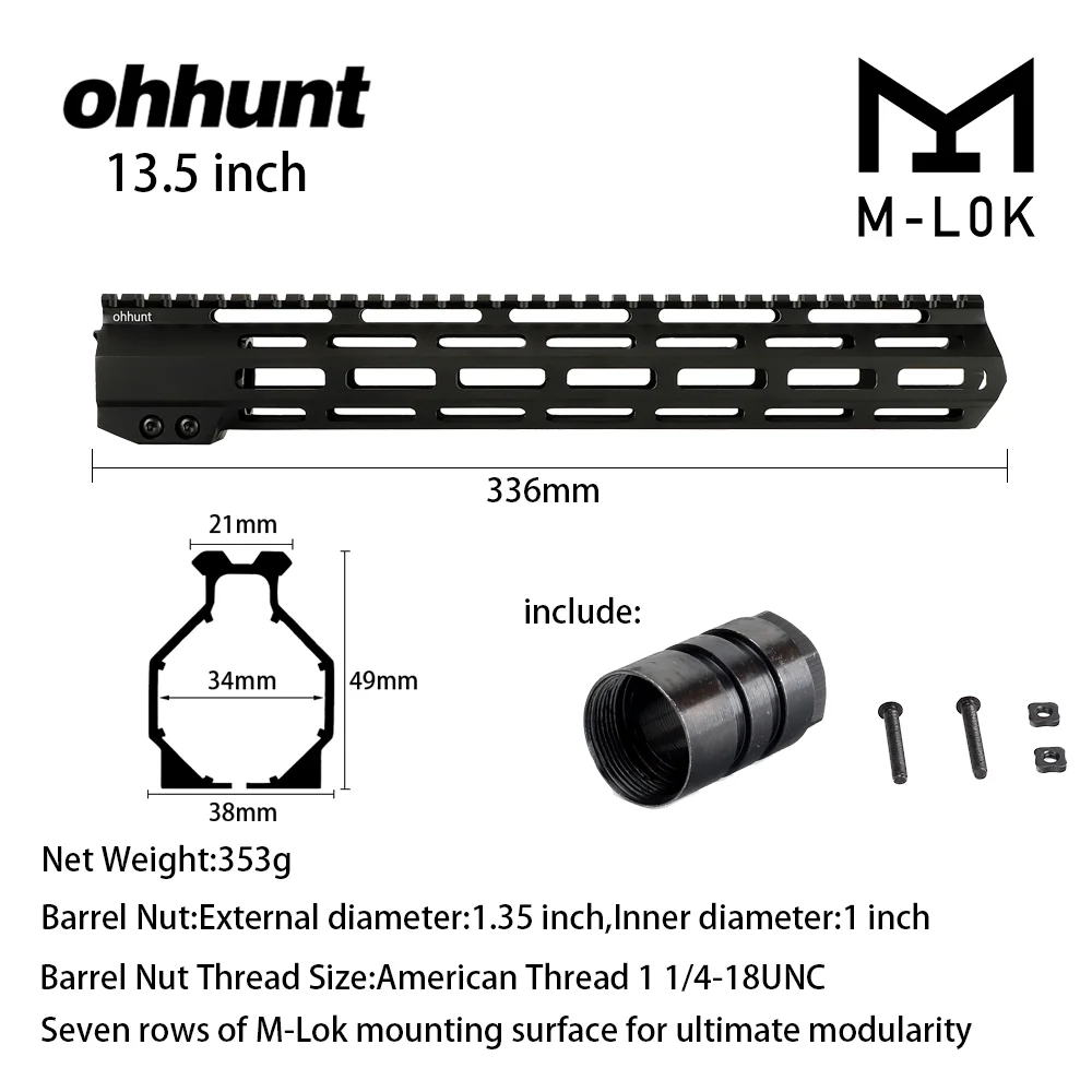 ohhunt ® AR15 Free Float M-LOK Handguard 