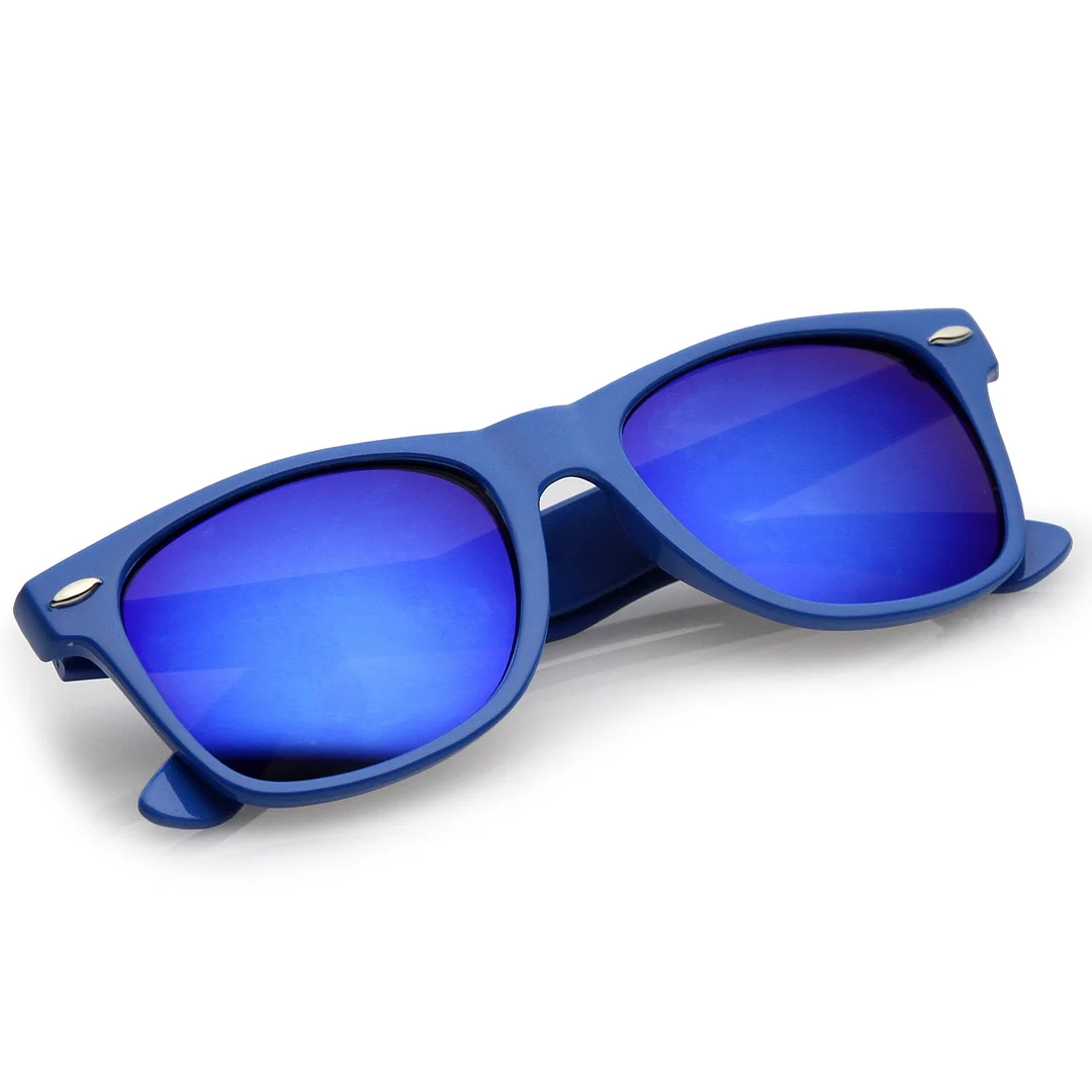 Retro Large Square Colored Mirror Lens Horn Rimmed glasses 55mm