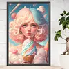 Diamond Painting -DIY Round Partial AB Drill Ice Cream Girl(45x65cm)