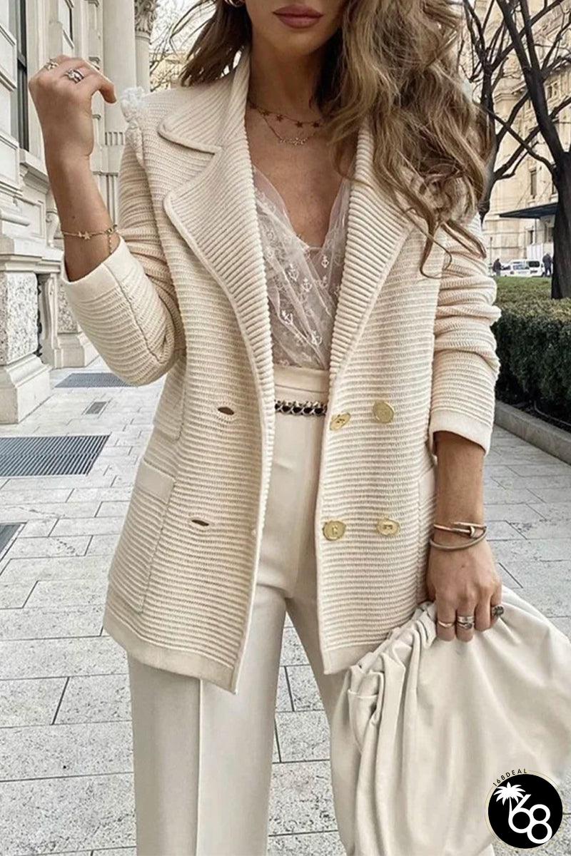 Sweet Elegant Solid Solid Color Turndown Collar Outerwear(3 Colors) | 168DEAL