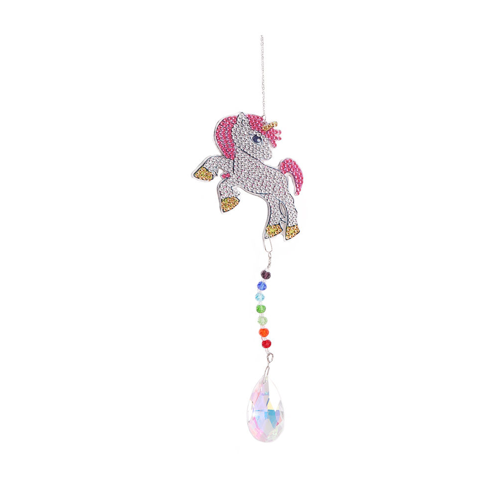 Diamond Drill Rainbow Collection Hang Crystal Prisms Wind Chime (Licorne 3)