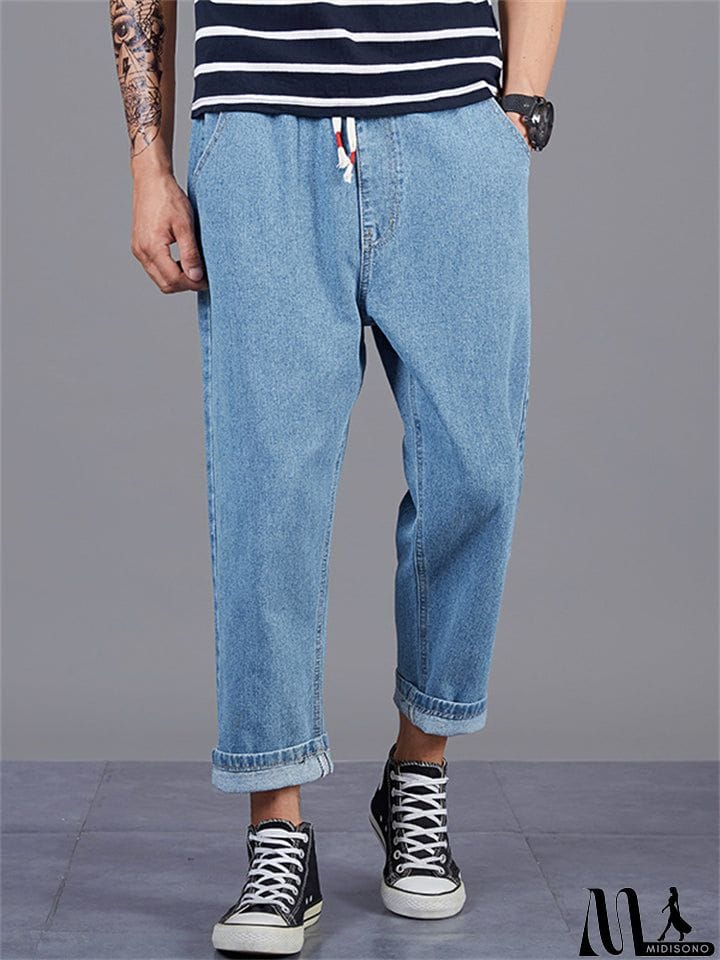 MidiSono - Fashion Men Straight-Leg Loose Casual Long Harem Pants