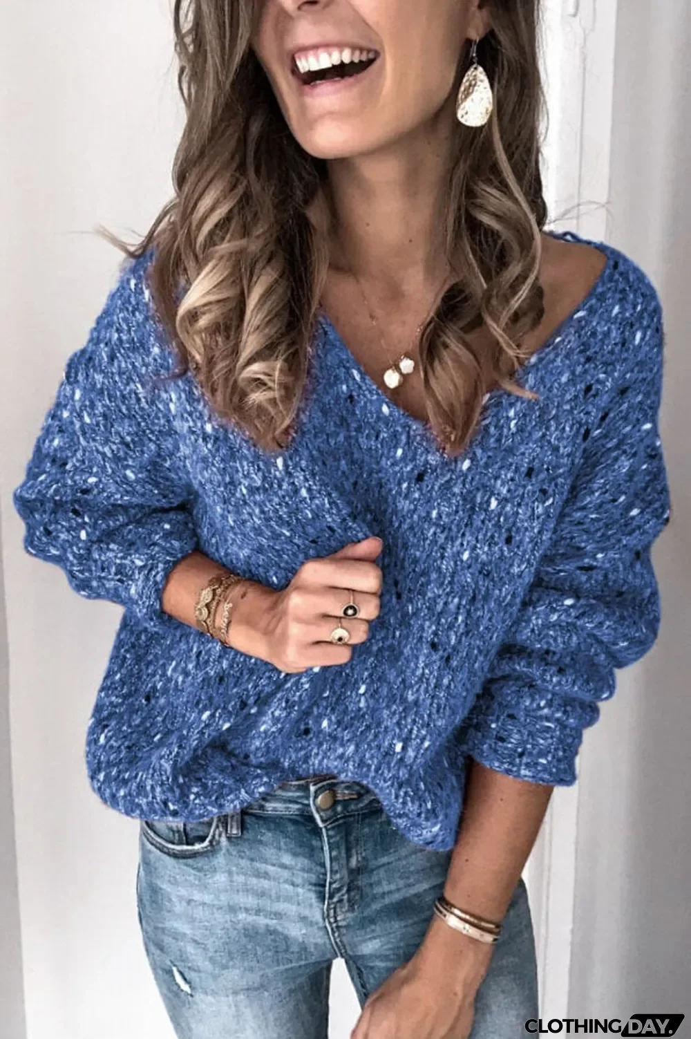 Fashion Casual Solid Color Knitting Sweater