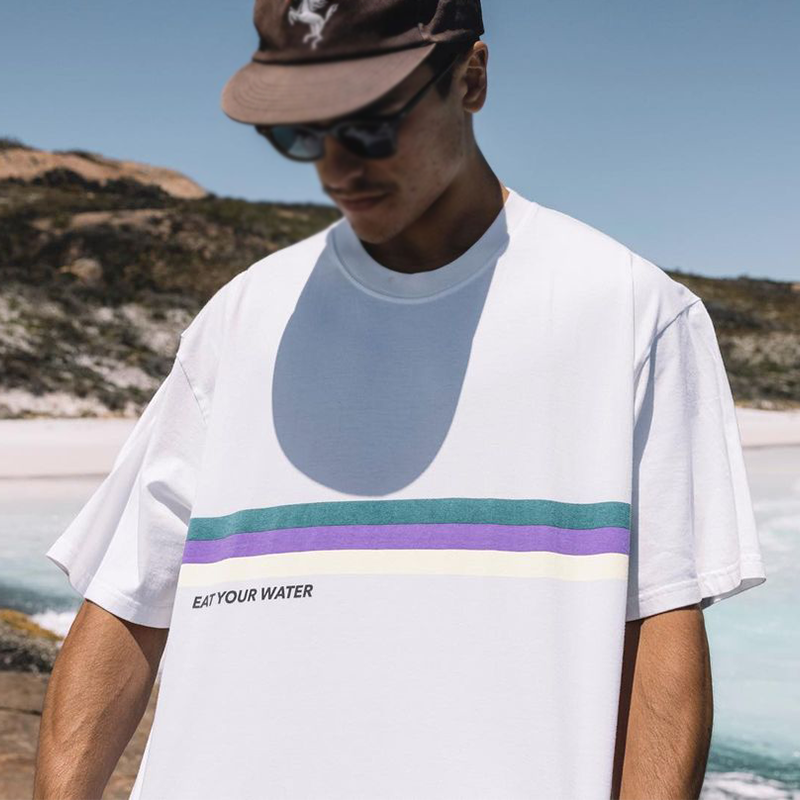 Unisex Colorblock Stripe Surf T-Shirt / [blueesa] /
