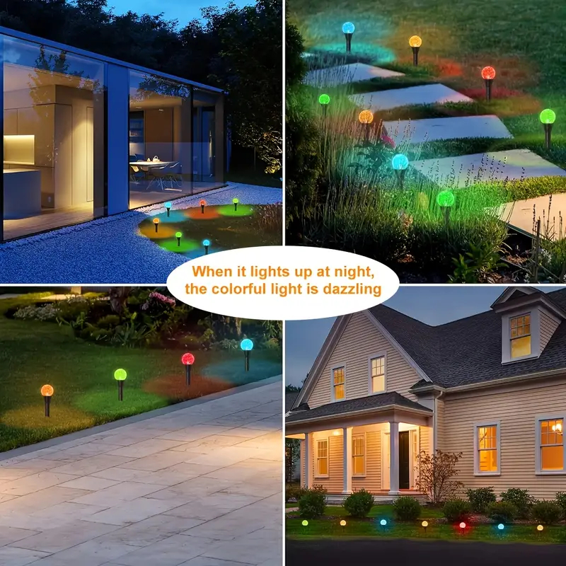 Tegooe Solar Bubble Ball Pathway Stake Lights - Waterproof Garden Decoration