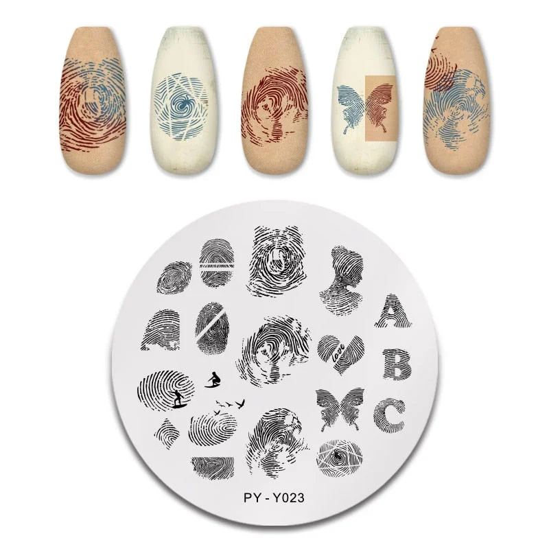 PICT YOU Nail Stamping Plates Christmas Festival Geometric Striped Line Natural Nail Art Stamping Plate Stencil Stainless Steel-Nail Inspo