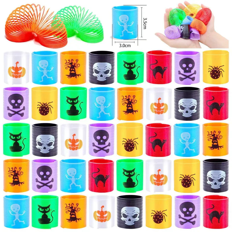 12 Pieces Cute 3. 5cm Children’s Colorful Spring Coil Little White Rabbit Rainbow Elastic Force Circle Toy