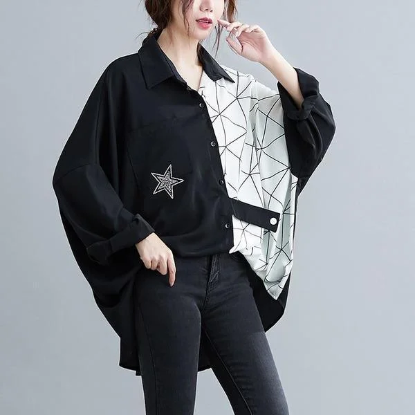 omychic plus size oversiz cotton vintage korean style Casual loose autumn shirt women blouse 2020 clothes ladies tops