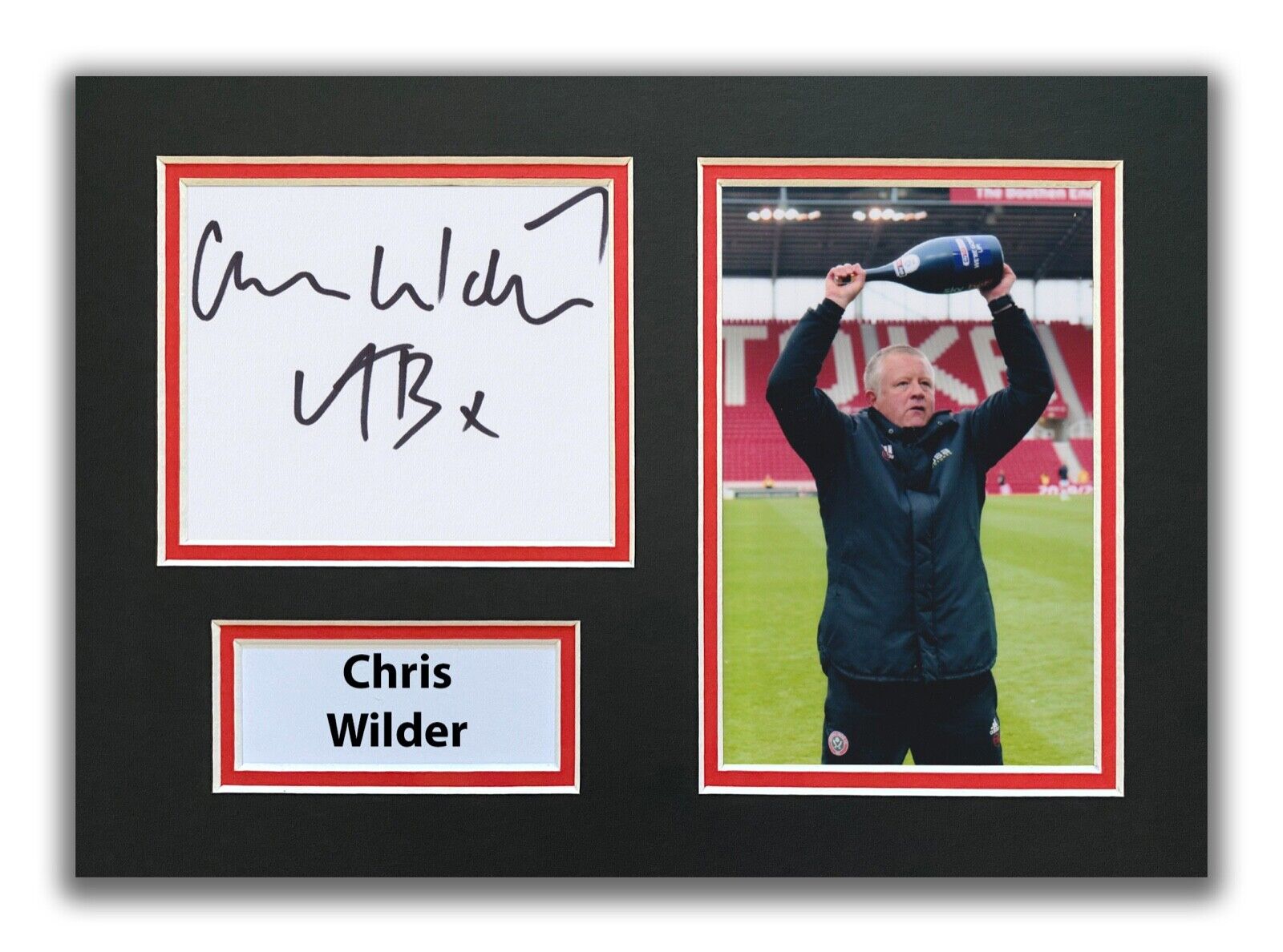 CHRIS WILDER HAND SIGNED A4 MOUNTED Photo Poster painting DISPLAY - SHEFFIELD UNITED AUTOGRAPH 1