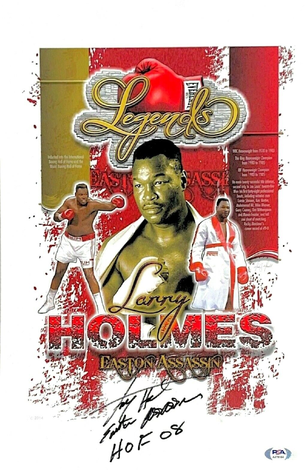 LARRY HOLMES HAND SIGNED AUTOGRAPHED 18X12 BOXING Photo Poster painting WITH PROOF AND PSA COA