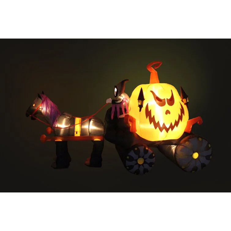 Halloween Skeleton Ghost Driving Carriage Decoration